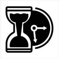 hour glass in flat design style vector
