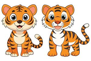 tiger cartoon isolated on white background vector
