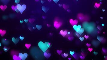 Multicolored Heart Particles Background Flaying Out From Outside Of The Camera video