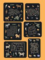 Illustration of a task for the development of motor skills. Tasks for kindergarten. vector