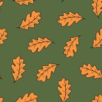 Illustration of a pattern with oak leaves. vector