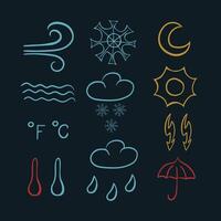 Set of symbols for weather forecast vector
