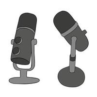 Illustration of a microphone. Live Stream. Podcast. Radio speaker. vector