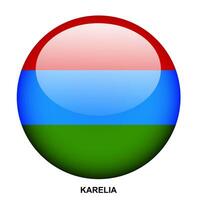 KARELIA flag button on white background vector