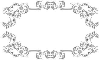 Decorative frame Elegant element for design. Floral black and white border. Lace illustration for invitations and greeting cards. - . vector