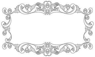 Decorative frame Elegant element for design. Floral black and white border. Lace illustration for invitations and greeting cards. - . vector