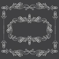 Decorative frame Elegant element for design. Floral black and white border. Lace illustration for invitations and greeting cards. - . vector