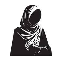 hijab style standing silhouette vector