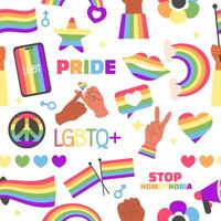 Seamless pattern Lgbt elements pride month vector