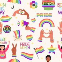 Seamless pattern lgbt elements pride month day vector