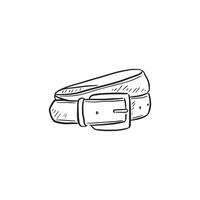 A line drawn illustration of a wrapped up mens belt. Drawn by hand in a sketchy style. vector