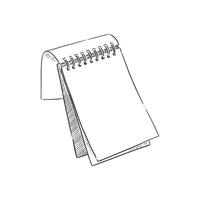 Note pad illustration. Hand drawn in line format in a sketchy style. vector
