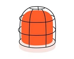 Hand drawn cute cartoon illustration of emergency warning light. Danger alarm siren. Flat problem caution signal in doodle style. Ambulance lamp icon. Urgency alert flasher. Isolated. vector