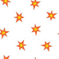 Hand drawn cute cartoon seamless pattern with fire from explosion. Flat danger explosive weapon print in colored doodle. Stress or problem. Event deadline background, wrapping or wallpaper. vector