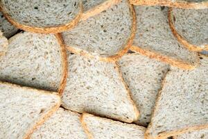 Fresh sliced bread in full frame macro photo