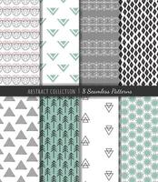 Trendy modern geometrical backgrounds. Set of abstract seamless patterns. vector