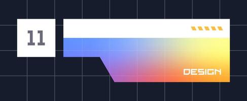 Futuristic element illustration. Colorful lower third overlay. vector