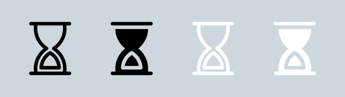 Timer icon set in black and white. Countdown signs illustration. vector