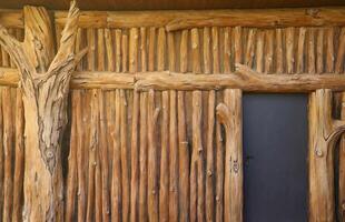 Brown wood texture background coming from natural tree. The wooden panel has a beautiful dark pattern, fence texture photo