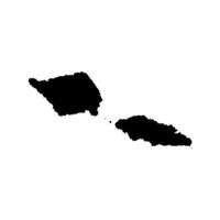 isolated simplified illustration icon with black silhouette of Samoa map. White background vector