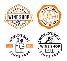 Wine stamp set. Symbol design of label vector