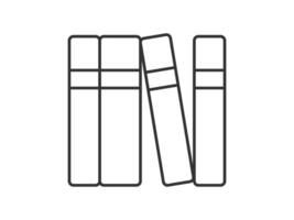 illustration of a library theme icon with books arranged on shelves vector