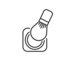 Makeup and cosmetics. Linear graphic icons of beauty in the form of powder with brush. vector