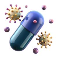 Capsule with Viruses 3d Concept png