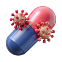 Capsule with Viruses 3d Image png