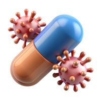 Capsule with Viruses 3d Object png