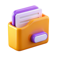 Folder with Documents 3d Object png