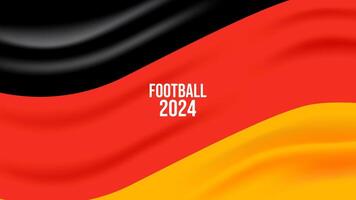 Euro Football Championship event 2024 in Germany. Text on fabric flag. Layout banner background poster web design. illustration. vector