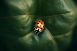 ladybug on a flower. Spring nature. Neural network photo
