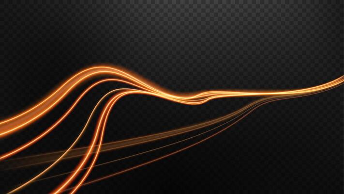 Colorful Light Trails, Long Time Exposure Motion Blur Effect