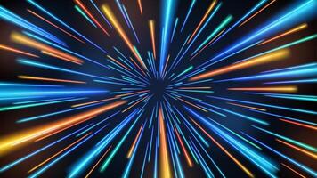 Abstract Tunnel Speed Light Starburst Background Dynamic Technology Concept vector