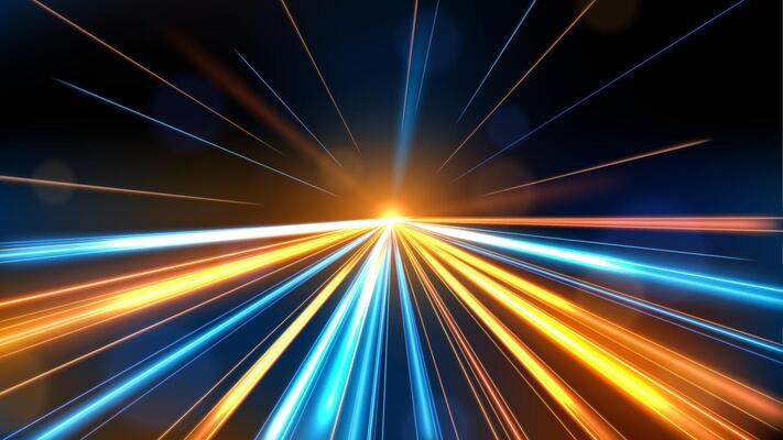 Colorful Light Trails, Long Time Exposure Motion Blur Effect