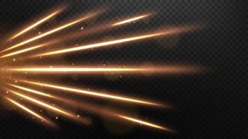Abstract Gold Lines of Light with Gold Sparks, on A Background, Isolated and Easy to Edit vector