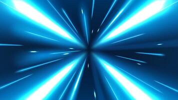 Abstract Blue Tunnel Speed Light Starburst Background Dynamic Technology Concept vector