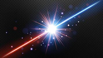Red and Blue Light Flare with Sparks Background vector