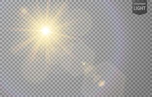 Abstract Sun Shines with Lens Flare and Blur in Motion Glow Glare vector