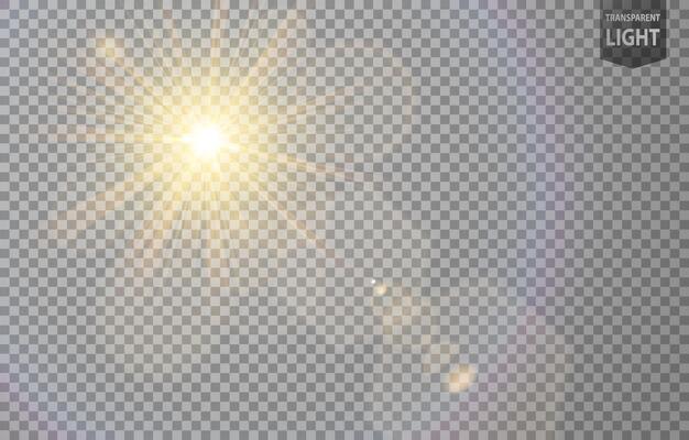 Abstract Sun Shines with Lens Flare and Blur in Motion Glow Glare