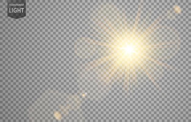 Abstract Sun Shines with Lens Flare and Blur in Motion Glow Glare