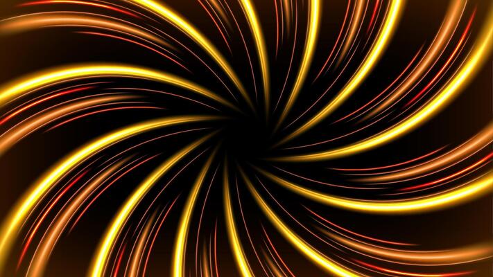 Gold and Red Rays Zoom in Motion Effect, Swirl Light Color Trails