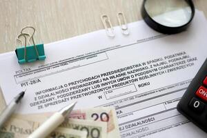 Information of income of inherited enterprise, taxpayer from activities out in name, from rental, sublease, lease or other contracts from sale of processed plant and animal products, PIT-28A photo