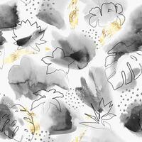 Floral abstract painted pattern. Watercolor wet brush hand drawn paper texture background. vector