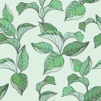 Seamless pattern with forest leafs. vector