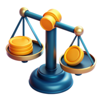 Scale with Gold Coins 3d Design png