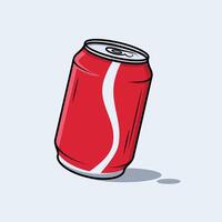 Red soda can illustration. Suitable for design element of drink and beverage cartoon. vector