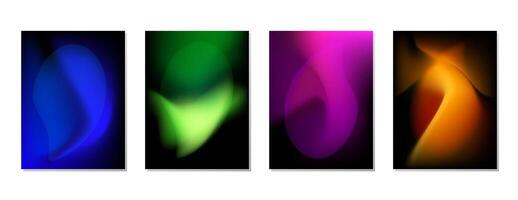 SET GRADIENT LIQUID COLOR. POSTER DARK BACKGORUND DESIGN TEMPLATE GOOD FOR POSTER, WALLPAPER, COVER, FRAME, FLYER, SOCIAL MEDIA, GREETING CARD vector