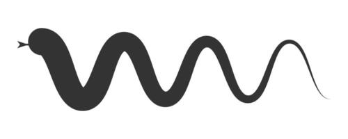 illustration of a snake shape in black and white. Ideal for design, nature themes, and abstract art. vector